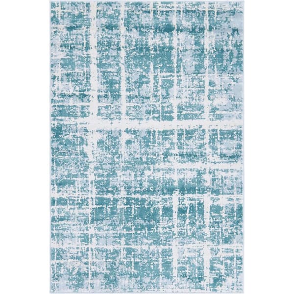 Jill Zarin Uptown Collection Lexington Avenue Turquoise 4' 0 x 6' 0 Area Rug