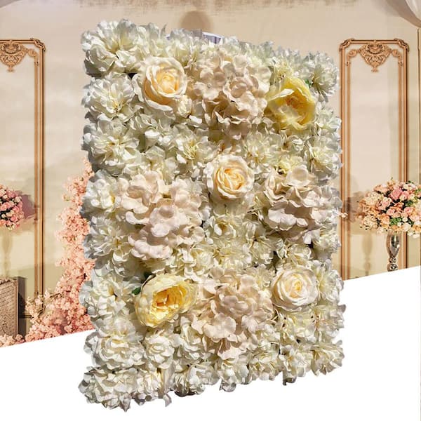 Artificial Rose Flower Wall Panel Wedding Venue Backdrop Party Floral Decor 