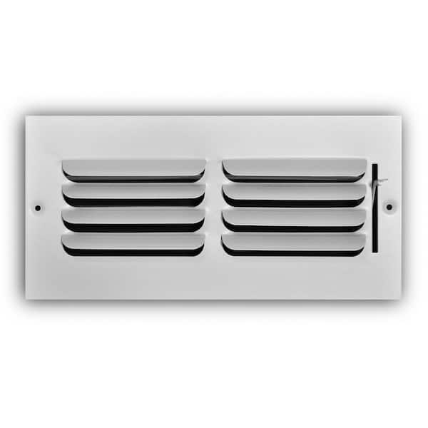 Everbilt 10 in. x 4 in. 1-Way Steel Fixed Curved Blade Wall/Ceiling Register in White