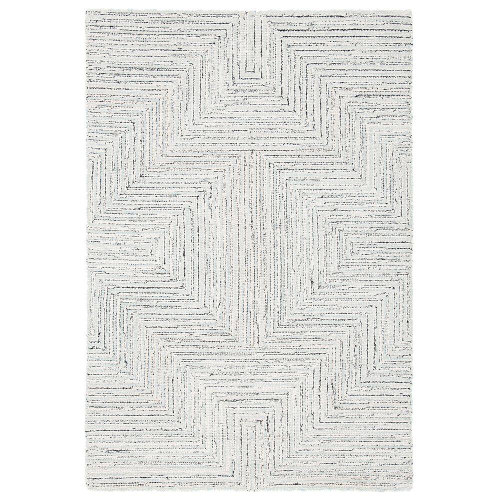 Elegant Gray Wool Hand-Tufted Accent Rug 36" x 24"