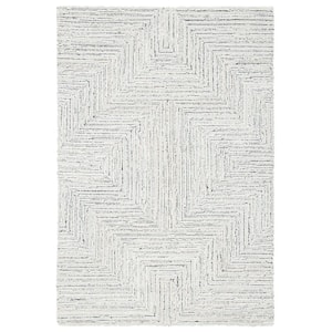 Micro-Loop Light Grey/Ivory 4 ft. x 6 ft. Striped Gradient Area Rug