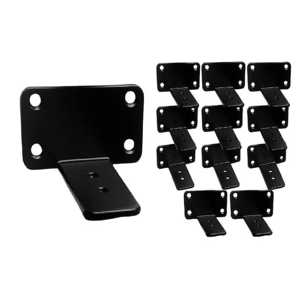 3 in. H Iron 100 lb. Load Capacity Hidden L Shelf Bracket, Black Industrial Design for Shelves (2-Pack)