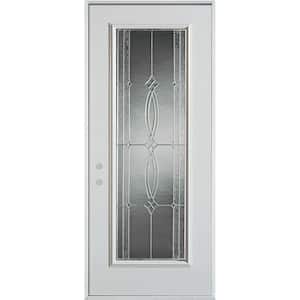 36 in. x 80 in. Diamanti Zinc Full Lite Painted White Right-Hand Inswing Steel Prehung Front Door