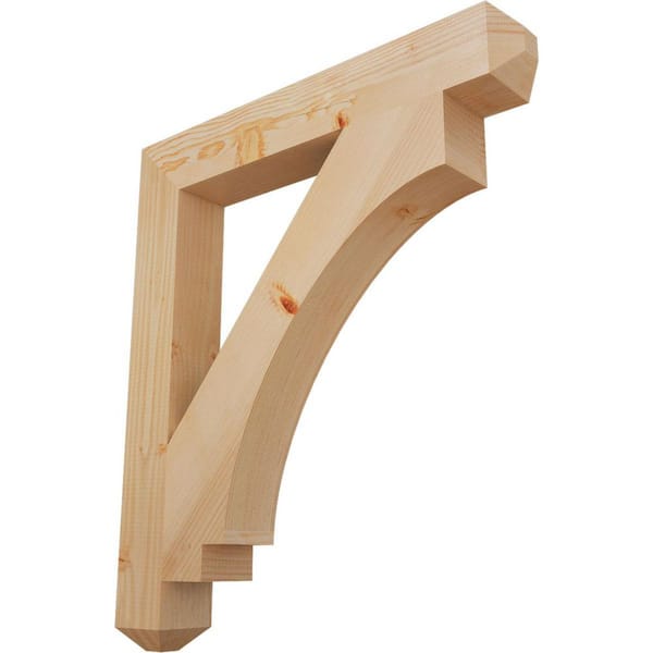 Ekena Millwork 3.5 in. x 32 in. x 28 in. Douglas Fir Imperial Craftsman Smooth Bracket