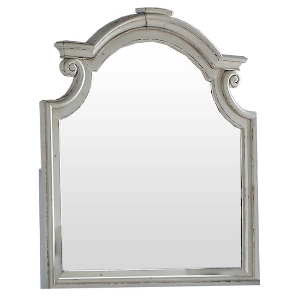 Best Master Furniture Kyle 47 in. W x 47 in. H Wood Off White Wall Mirror