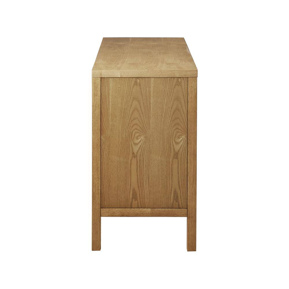 Natural Wood 2-Door Accent Cabinet with Adjustable Shelves