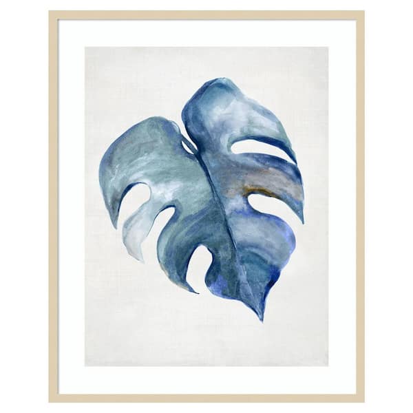 Amanti Art Tropical Fig Leaf by Hannah Dawson 33 in. W x 41 in. H. Wood Framed Wall Art Print Framed in Brown