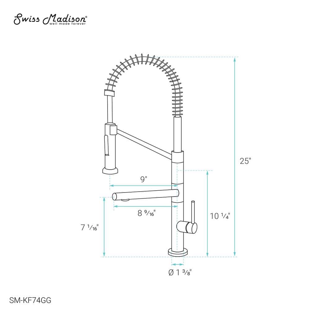 Gunmetal Gray Single Handle Pull-Down Kitchen Faucet with Pot Filler