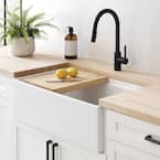 Bradstreet II 33 in. Farmhouse Apron Front Undermount Single Bowl Crisp White Fireclay Workstation Kitchen Sink