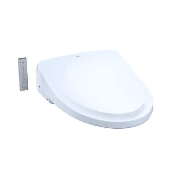 TOTO S550e Washlet Electric Heated Bidet Toilet Seat for Elongated Toilet with Classic Lid and in Cotton White