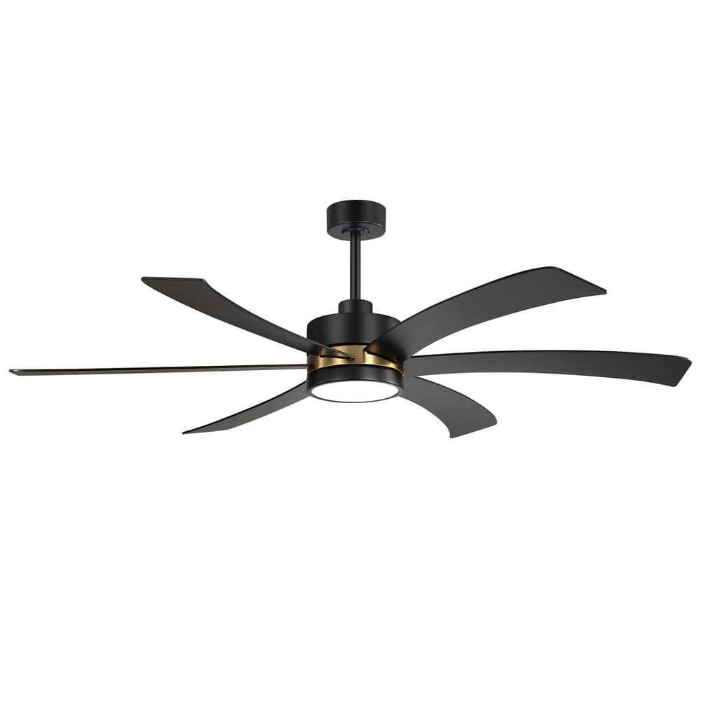 Breezary Anselm 80 in. Black Windmill Ceiling Fan with Integrated