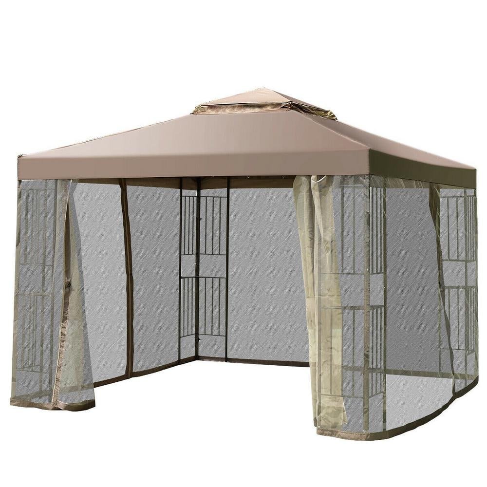 Outdoor 10'x10' Gazebo Canopy Shelter Awning Tent Patio Screw-free structure Garden