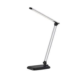 25 in. Black and Silver LED Desk Lamp with Color Temperature Changing