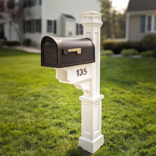 Dover Decorative Polyethylene Mailbox Post, White