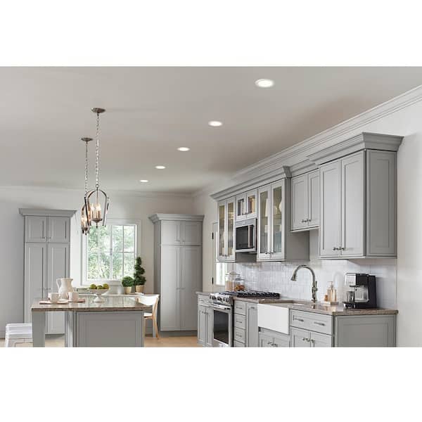 Commercial Electric 4 in. White Low Glare Integrated LED Recessed Light Trim 625 Lumens 3000K Soft White Kitchen Bedroom Office 53196102 The Home Depot