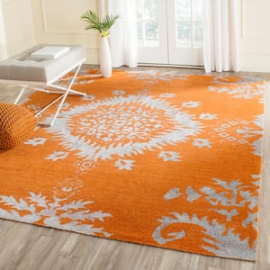 Stone Wash Gold 8 ft. x 10 ft. Floral Area Rug