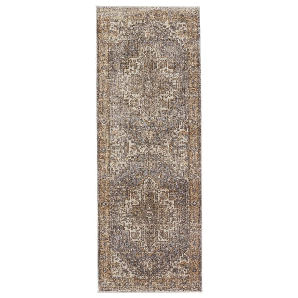 Vibe By Jaipur Living Olivine Indoor/Outdoor Trellis Gray/ Brown Runner Rug  (2'6X8')