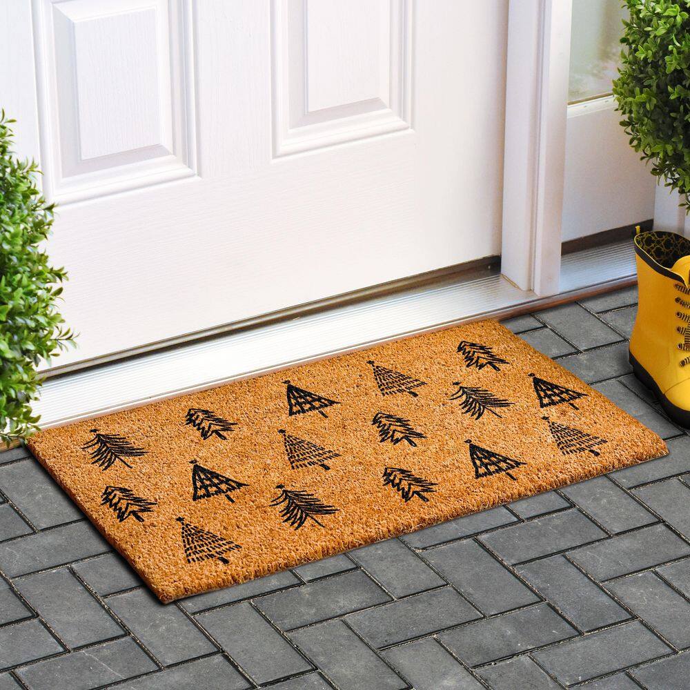 Natural Coir Christmas Tree Farm Doormat 24" x 36"