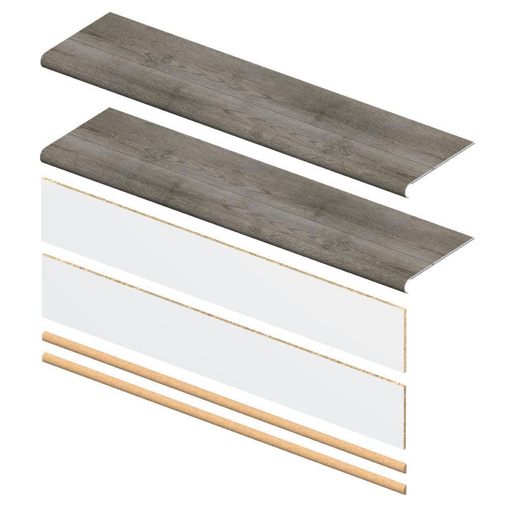 Pelican Gray 5 mm x 46 in. x 12 in. Exact Match Round Nose Stair Tread + Riser Combo Kit (2-Pack) price history on PriceWatchPro