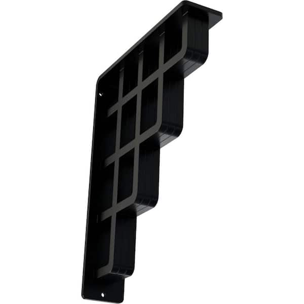 Ekena Millwork 2 in. x 10 in. x 7-1/2 in. Wrought Iron Triple Center Brace Diane Bracket