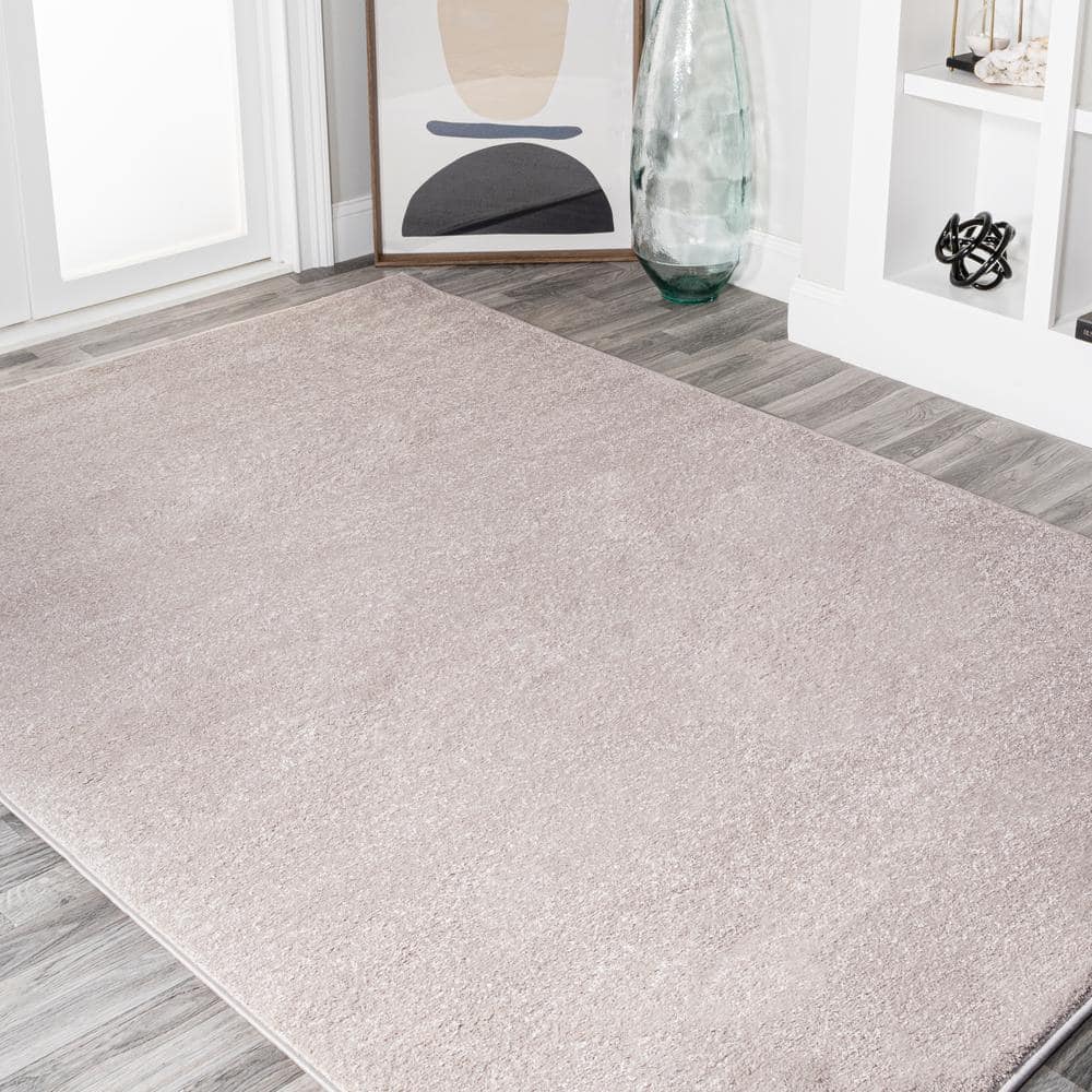 Beige Low-Pile Synthetic Reversible Area Rug, 3 x 5 ft