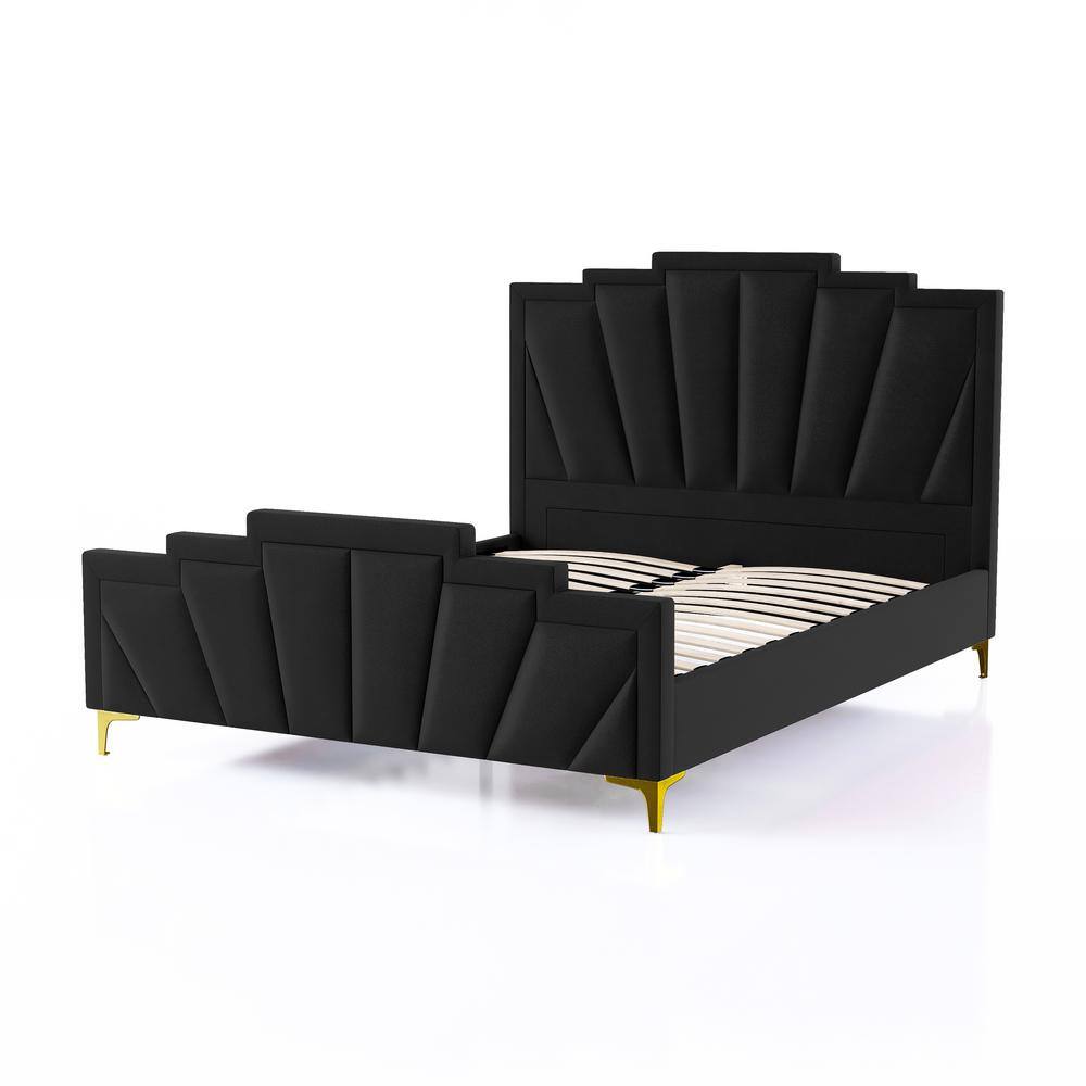 Furniture of America Cedarbrook Black Steel Frame King Platform Bed and