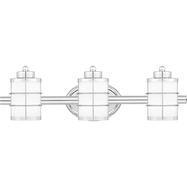 Quoizel Hazlett 23 in. 3-Light Polished Chrome Vanity Light