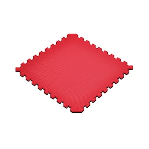 Red/Black 24 in. x 24 in. EVA Foam Truly Reversible Sport MMA Interlocking Tile (40-Tile)