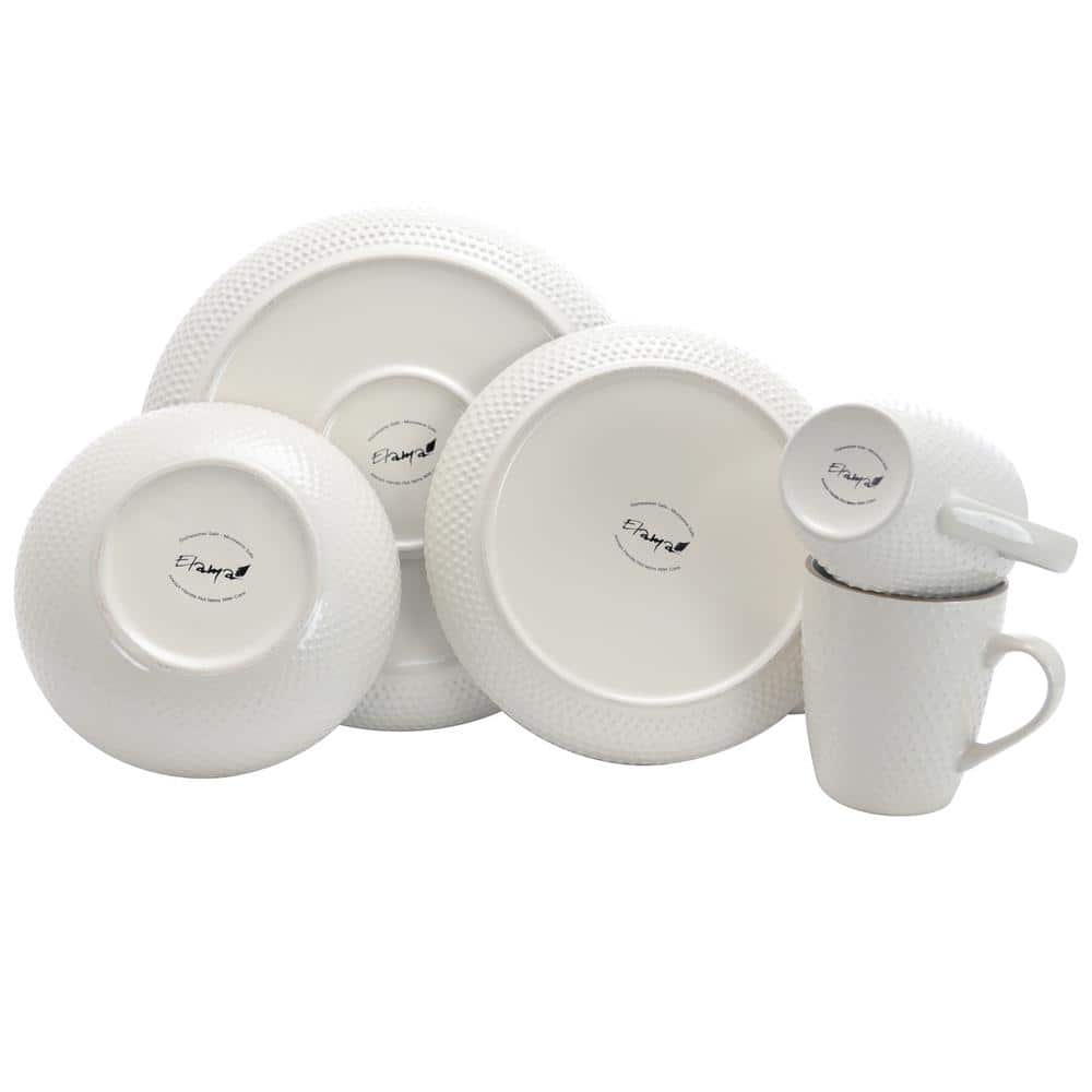 Powder Blue and White Ceramic 16-Piece Dinnerware Set