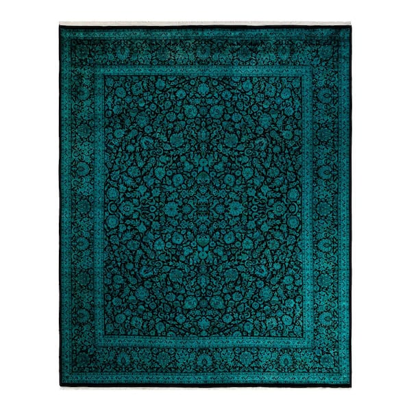 Fine Vibrance Black 8 ft. x 10 ft. Solid Wool Indoor Area Rug
