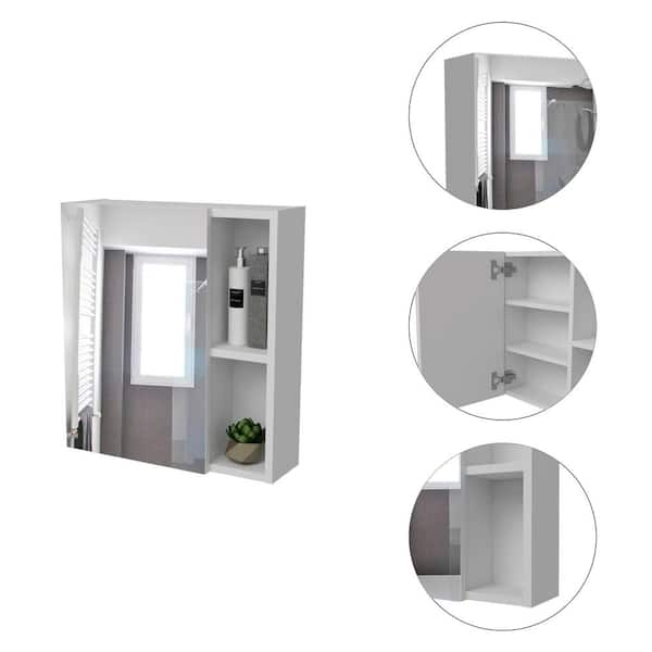 Cove 16 x 26 Recess Mount Glass Shelves Medicine Cabinet