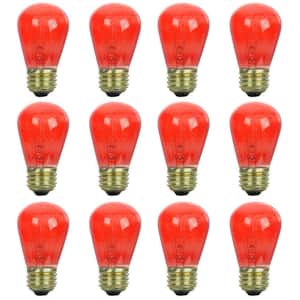 11-Watt S14 Incandescent Dimmable Transparent Red Party Bulbs for String Lights Mercury Free Light Bulb (12-Pack)