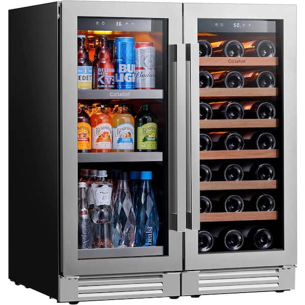 15 Inch 100 Can Built-in Freestanding Beverage Cooler Refrigerator with  Adjustable Temperature and Shelf - Costway