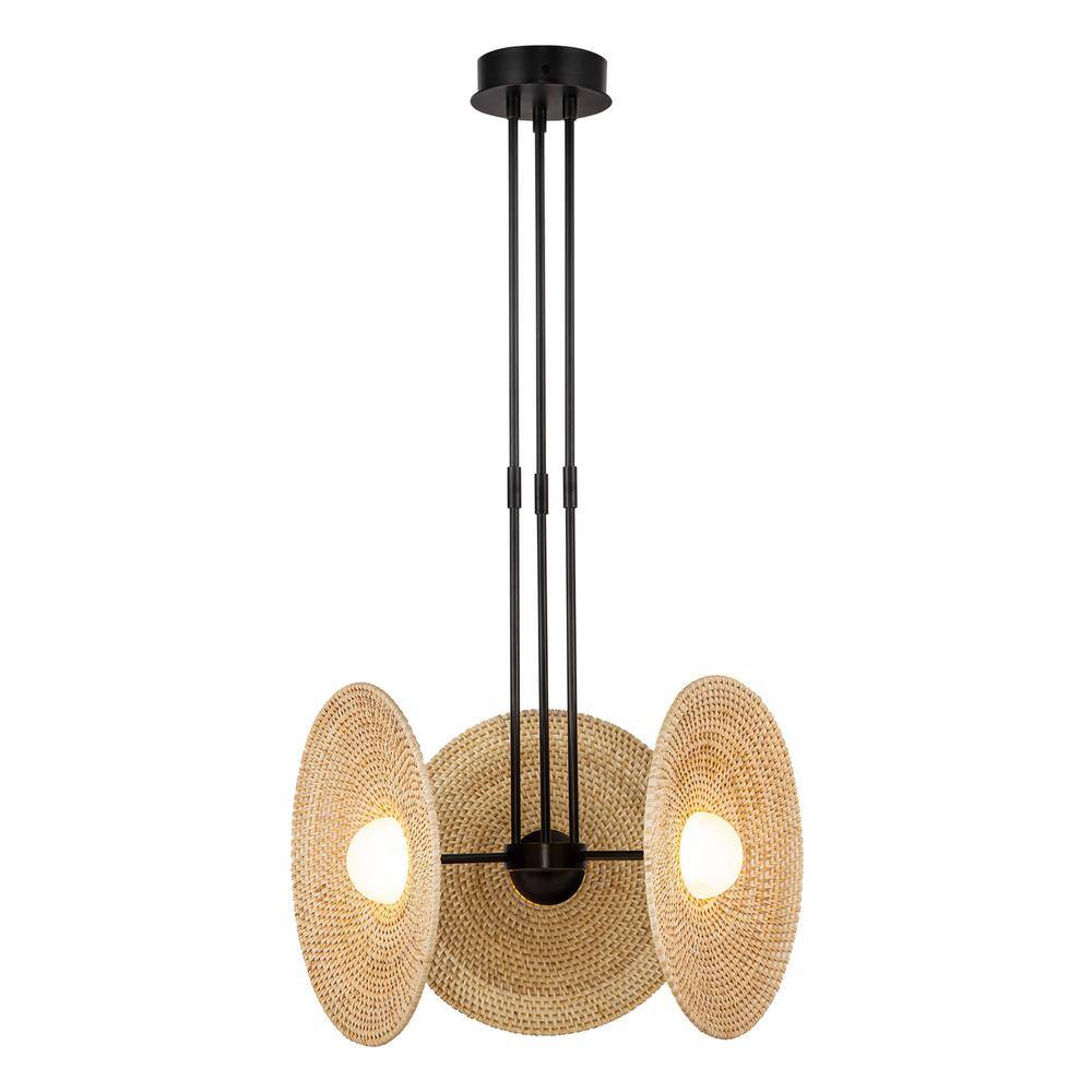 Harbour 18" Bronze and Woven LED Pendant Light