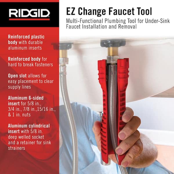 Extra-long Faucet and Sink Installer Install Tool Kitchen Bathroom Red Durable 