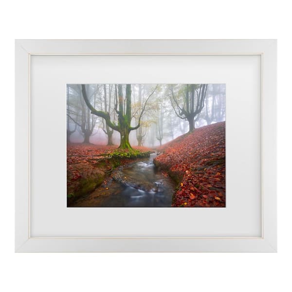 Trademark Fine Art Jess M Garcia Misty Morning In Otzarreta Matted Framed Photography Wall Art 18 in. x 22 in.