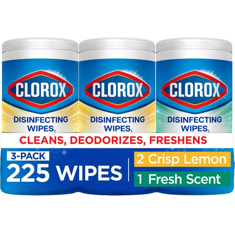 Clorox 75-Count Crisp Lemon and Fresh Scent Bleach Free Disinfecting Cleaning Wipes (3-Pack)