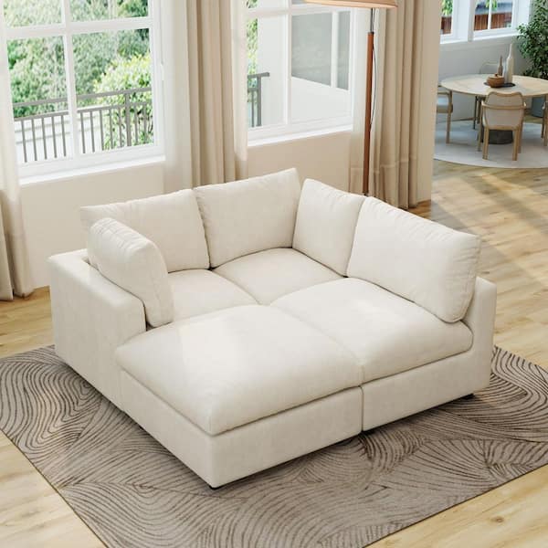 Magic Home Modular Cloud Couch, 101 in. Square Arm Chenille L