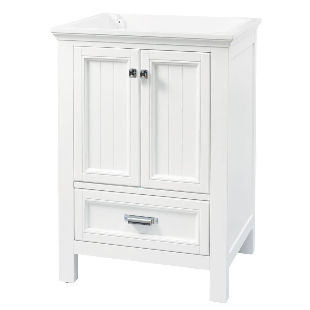 Brantley 24 Inch White Painted Bathroom Vanity with Chrome Hardware