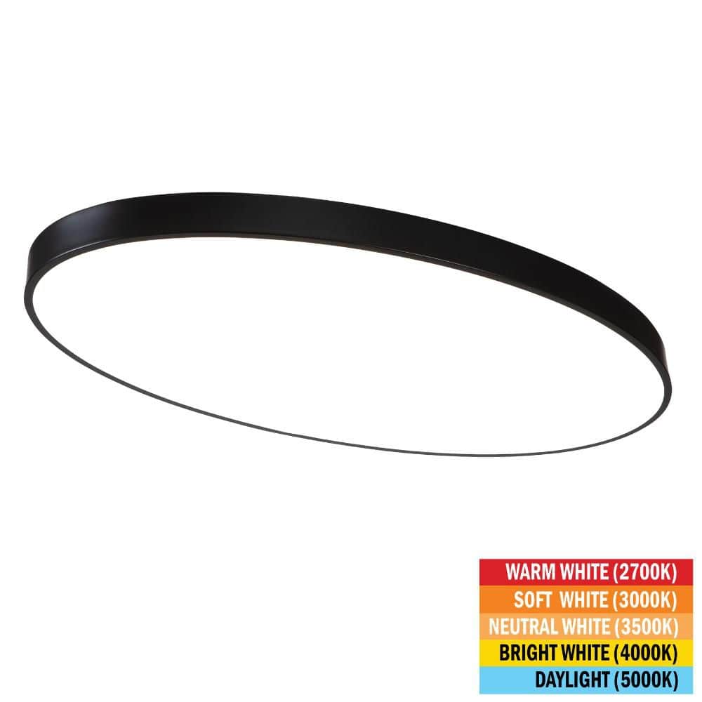 32 in. x 18 in. Oval Black LED Flush Mount Ceiling Light Fixture 2700K 3000K 3500K 4000K 5000K 3500 Lumens 52-Watt 120V price history on PriceWatchPro