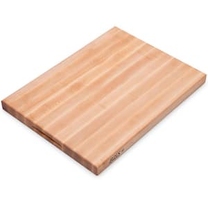 24 in. x 18 in. Edge Grain Maple Wood Reversible Cutting Board Block