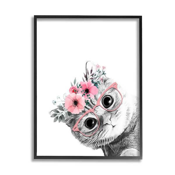 Cat at Work with Glasses Art Print