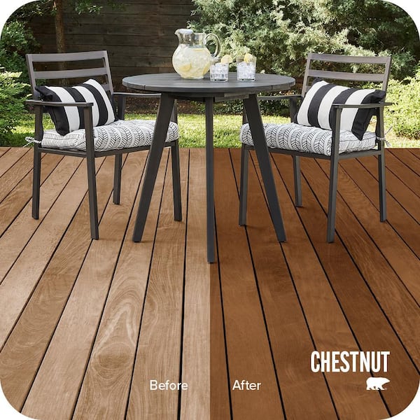 1 gal. #ST-110 Chestnut Semi-Transparent Waterproofing Exterior Wood Stain and Sealer