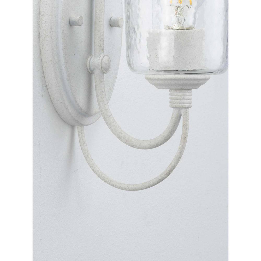 Cottage White 5" Coastal Bath Vanity Light with Clear Chiseled Glass
