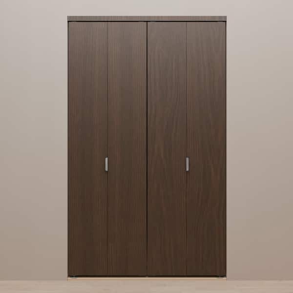 54 in. x 80 in. Smooth Flush Espresso Solid Core MDF Interior Closet Bi-Fold Door with Matching Trim