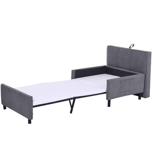 Homcom Grey 2 In 1 Sofa Bed Footrest, Footrest Sofa Bed