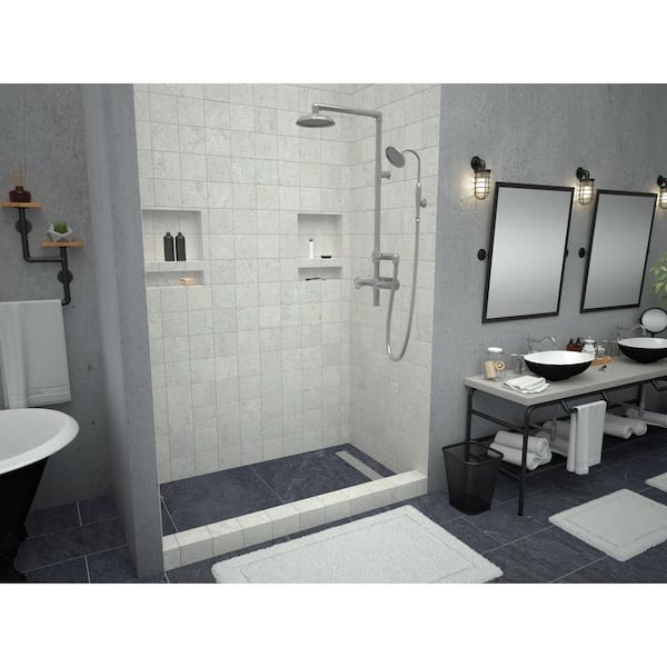 Redi Trench 36 in. x 60 in. Single Threshold Shower Base with Right Drain and Solid Brushed Nickel Trench Grate