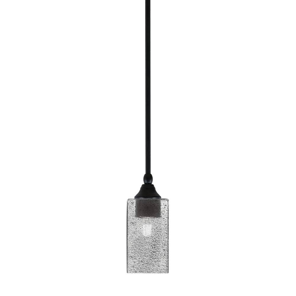 Sparta 100-Watt 1-Light Matte Black Shaded Pendant Light Mini Pendant with 