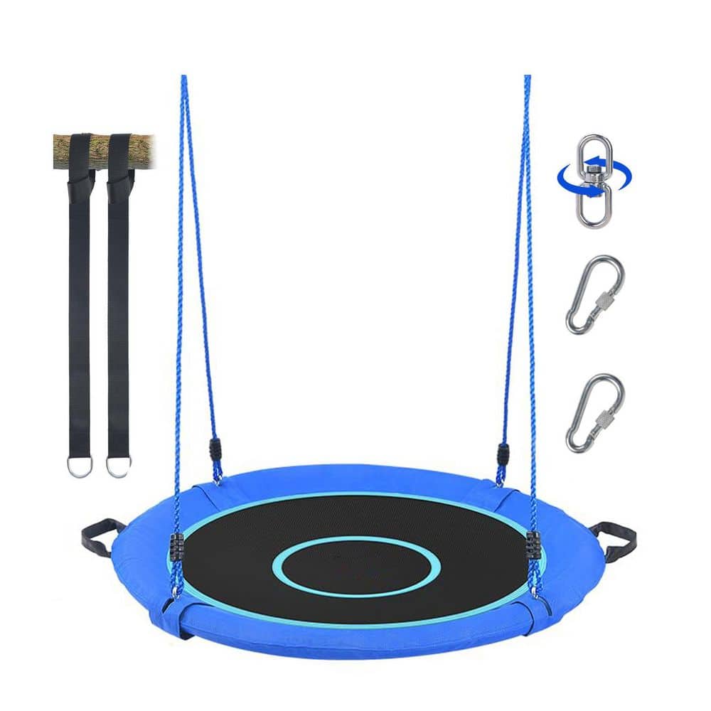 Lukyamzn Blue 40 in. Saucer Tree Swing with Swivel, 1 Pack