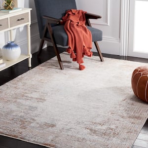 Marmara Beige/Blue Rust 7 ft. x 7 ft. Square Solid Abstract Area Rug